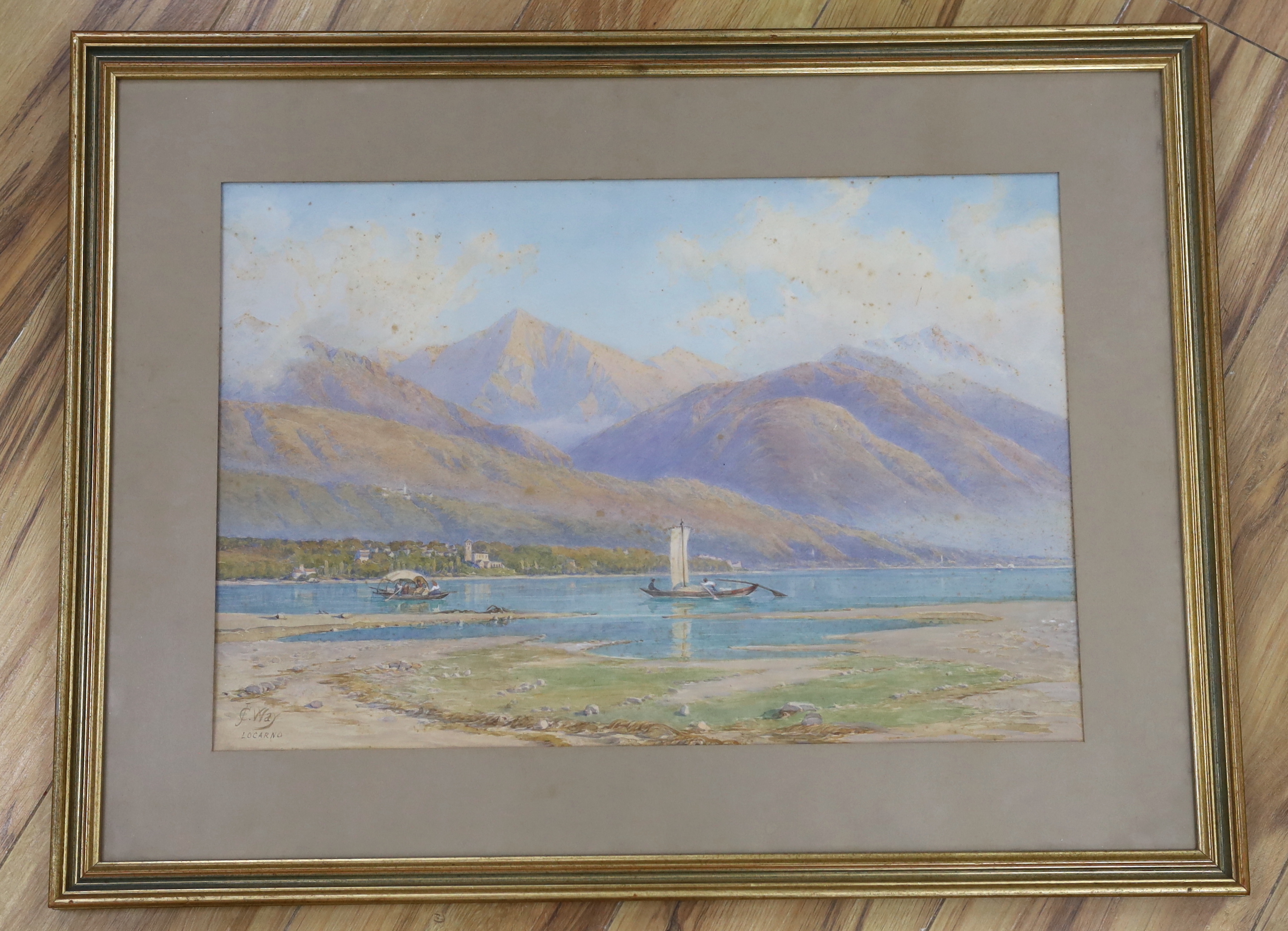 Charles Jones Way (1834-1919), watercolour, 'Locarno', signed and inscribed, 33 x 49cm